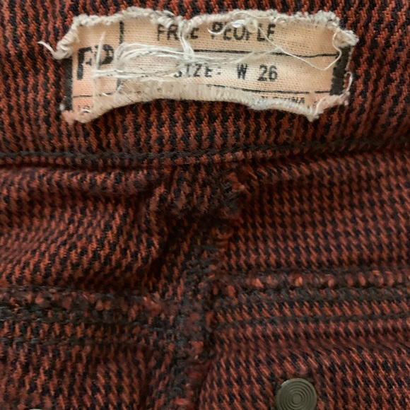 Free people pants/jean orange and black size W 26 - Picture 2 of 8